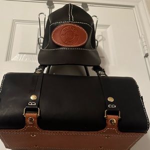 Genuine leather purse and hat set